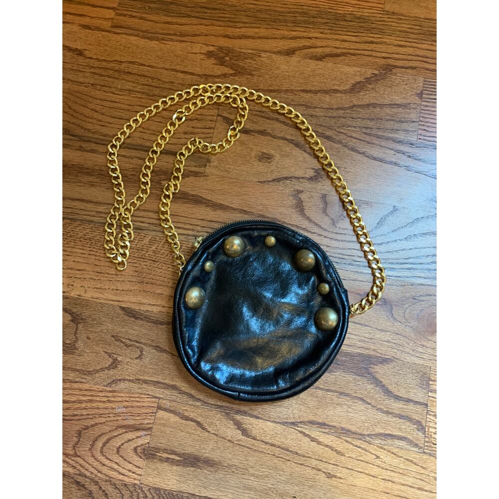 Jj Winters Black Studded Crossbody Purse